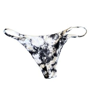 Kittenish black white tie dye bikini bottom XS island living